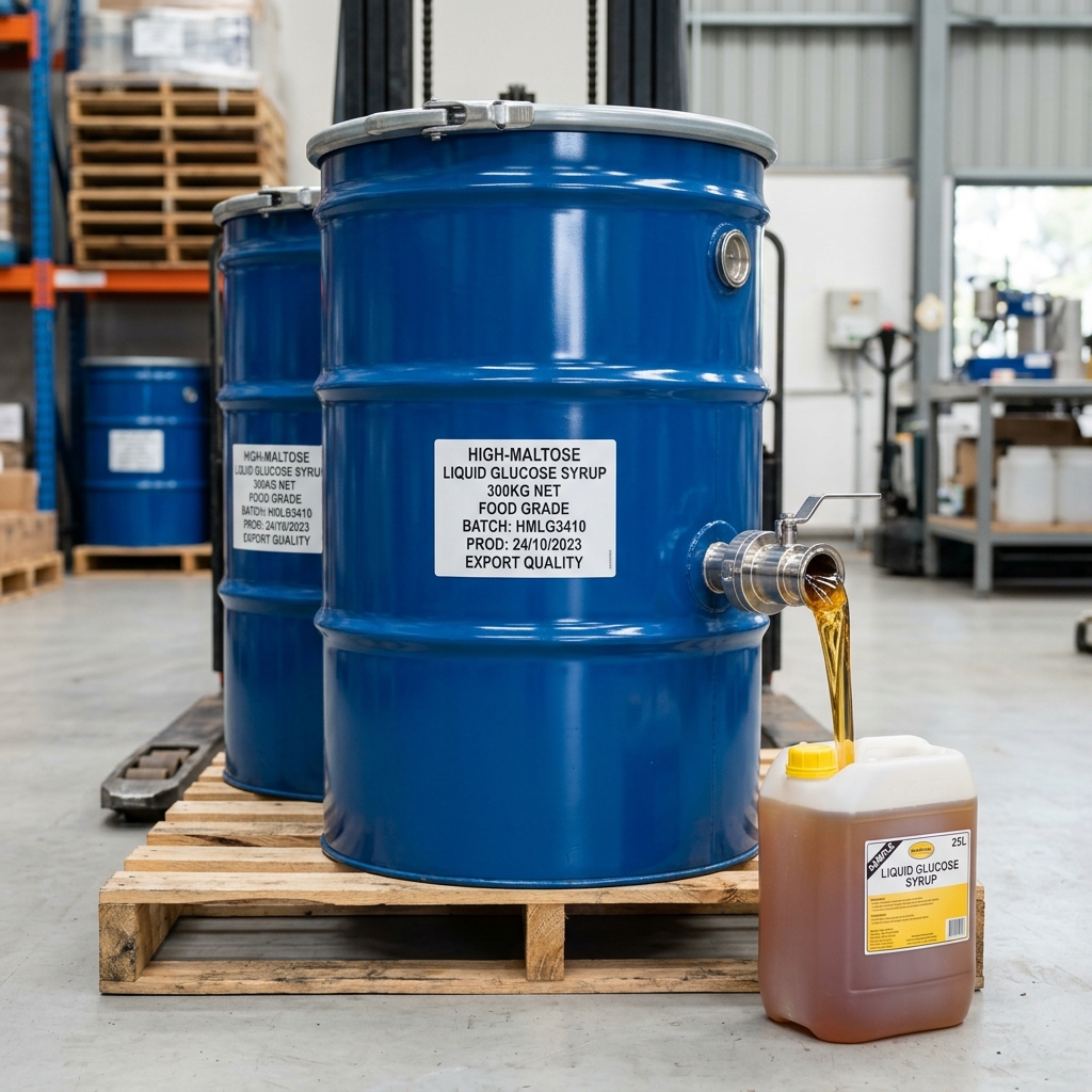 Food-Grade High-Maltose Liquid Glucose Syrup DE42 (300kg Steel Drum)